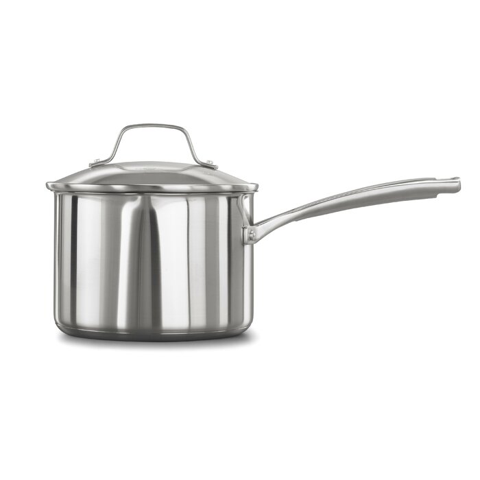 Calphalon Classic Stainless Steel 3.5 QT Sauce Pan with Cover & Reviews Calphalon 3.5 Quart Stainless Steel Saucepan